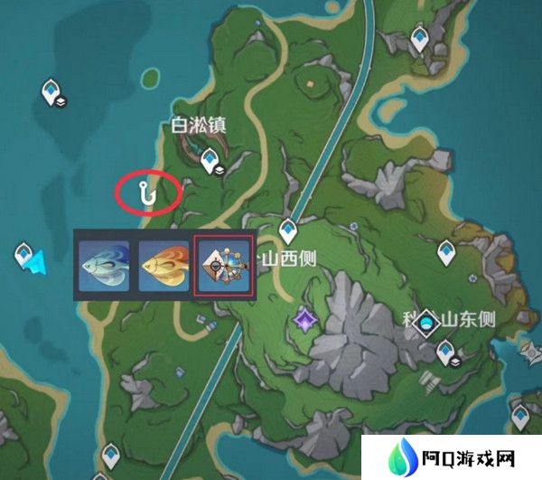 原神灰河渡手钓鱼地点分布图 灰河渡手精炼材料钓鱼点位攻略[多图]图片4