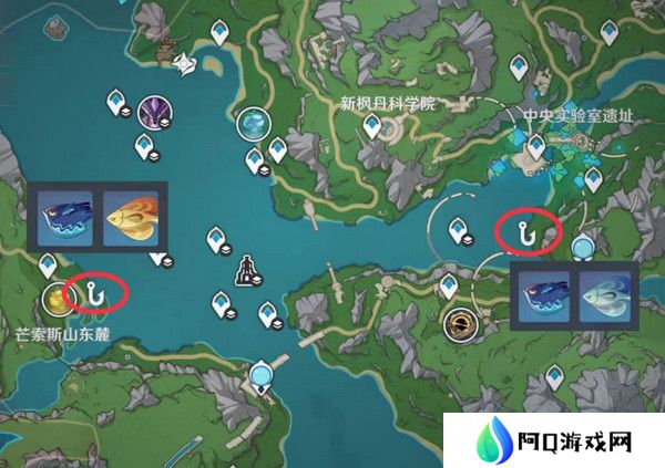 原神灰河渡手钓鱼地点分布图 灰河渡手精炼材料钓鱼点位攻略[多图]图片8