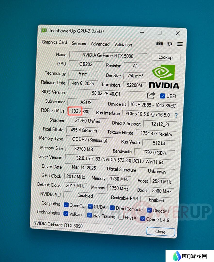 人类的悲喜并不相通：华硕 RTX 5090 夜神显卡爆出 192 个 ROPs“超规格”型号，看齐 RTX PRO 6000