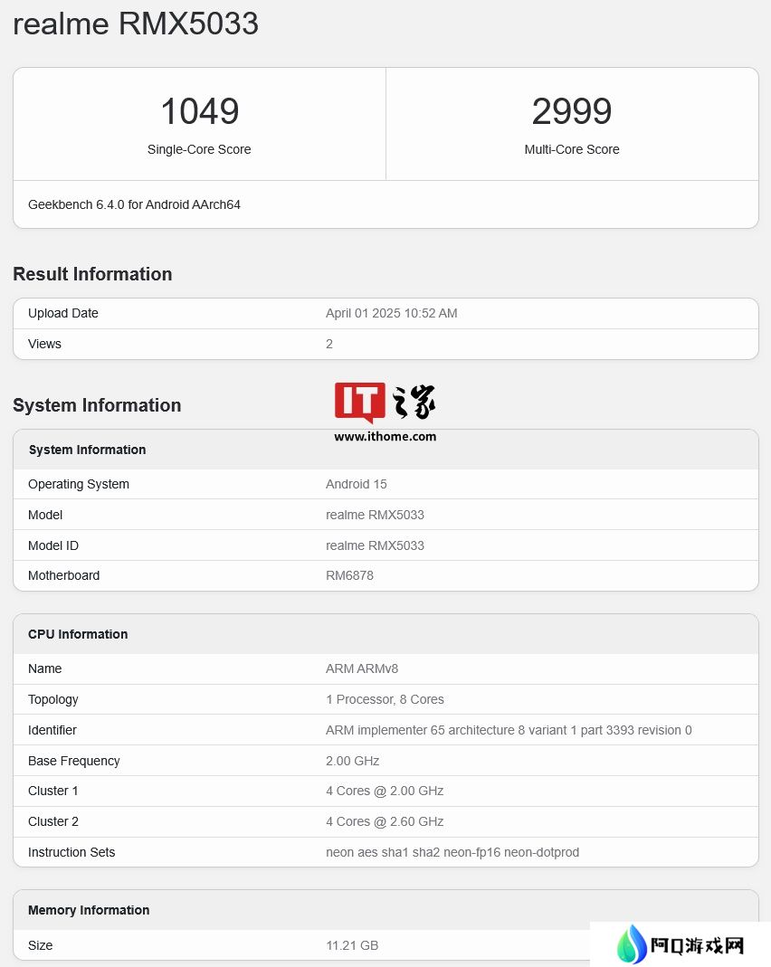 realme 真我 Narzo 80 Pro 手机跑分曝光：天玑 7400 芯片，12GB 内存、安卓 15