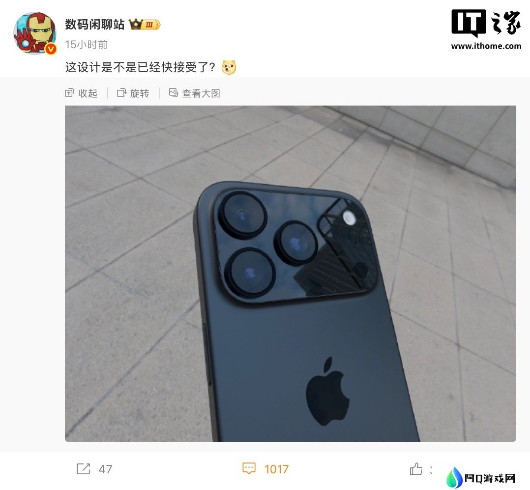 苹果 iPhone 17 Pro 系列新机模渲染曝光，直观展示后置“横向大矩阵”摄像头模组设计